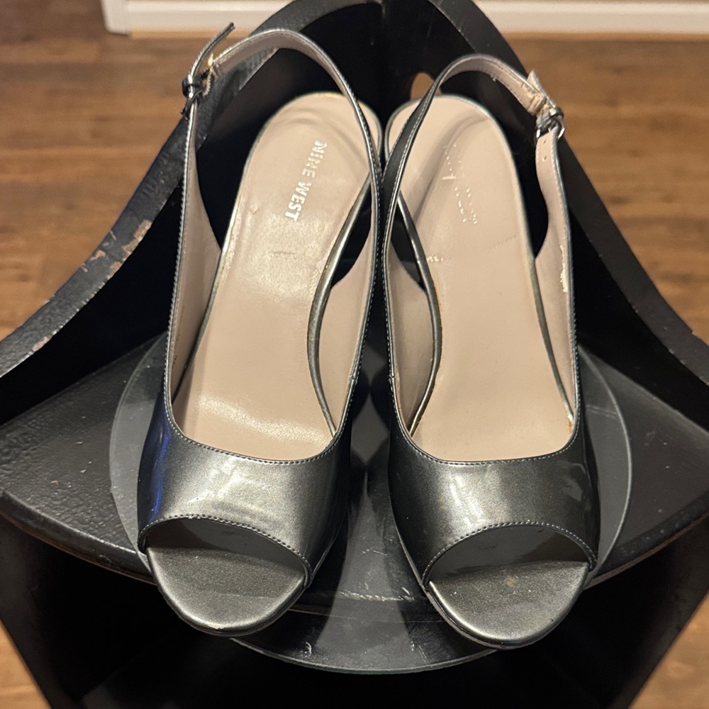 Nine West Metallic Slingback Heels